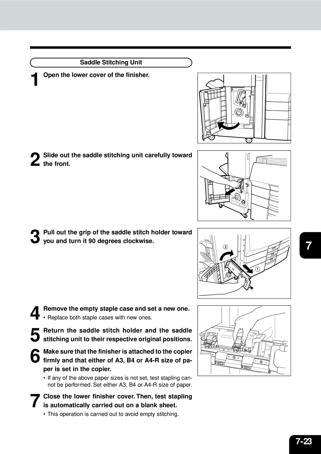 Toshiba e-STUDIO45, e-STUDIO35 manual Replace both staple cases with new ones 