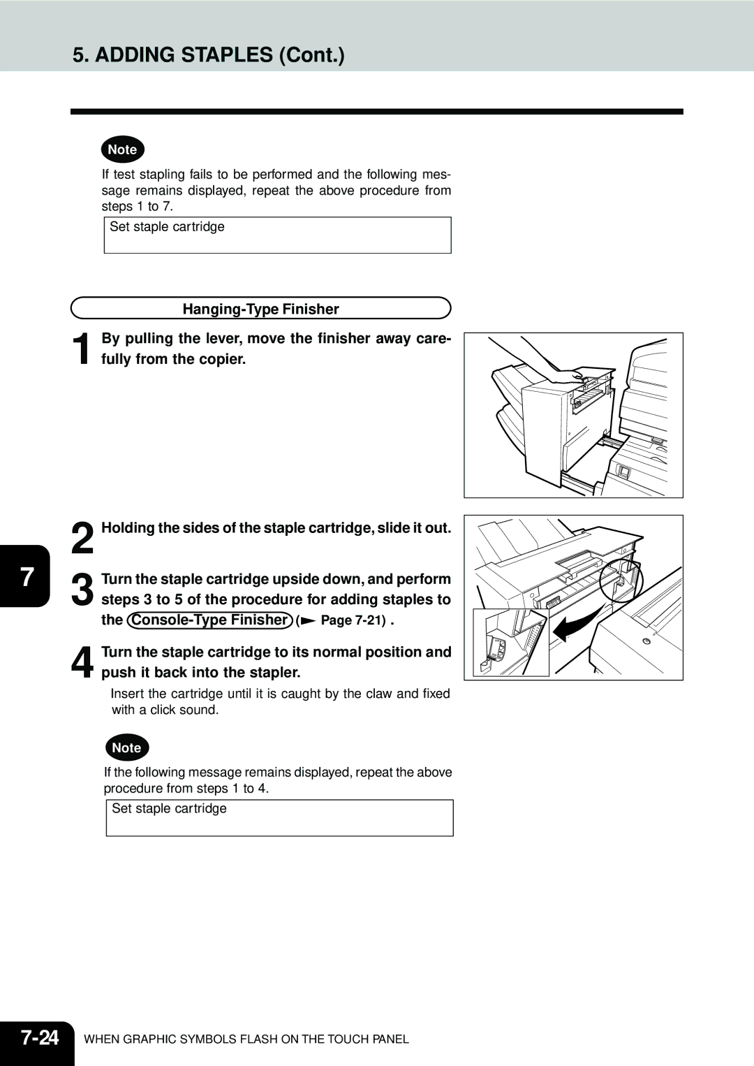 Toshiba e-STUDIO35, e-STUDIO45 manual 24WHEN Graphic Symbols Flash on the Touch Panel 