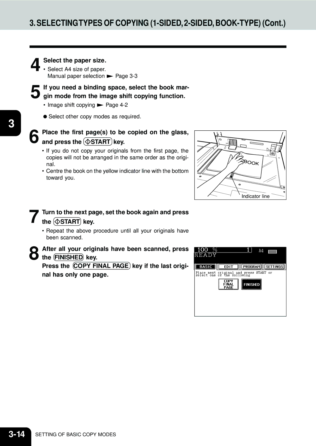 Toshiba e-STUDIO35, e-STUDIO45 manual Select A4 size of paper Manual paper selection 