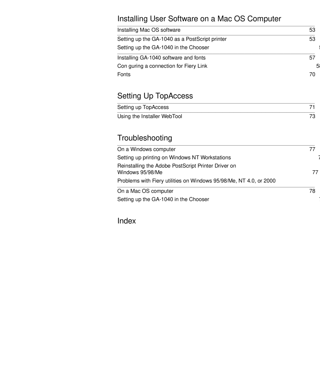 Toshiba e Studio45/35 manual Setting Up TopAccess 