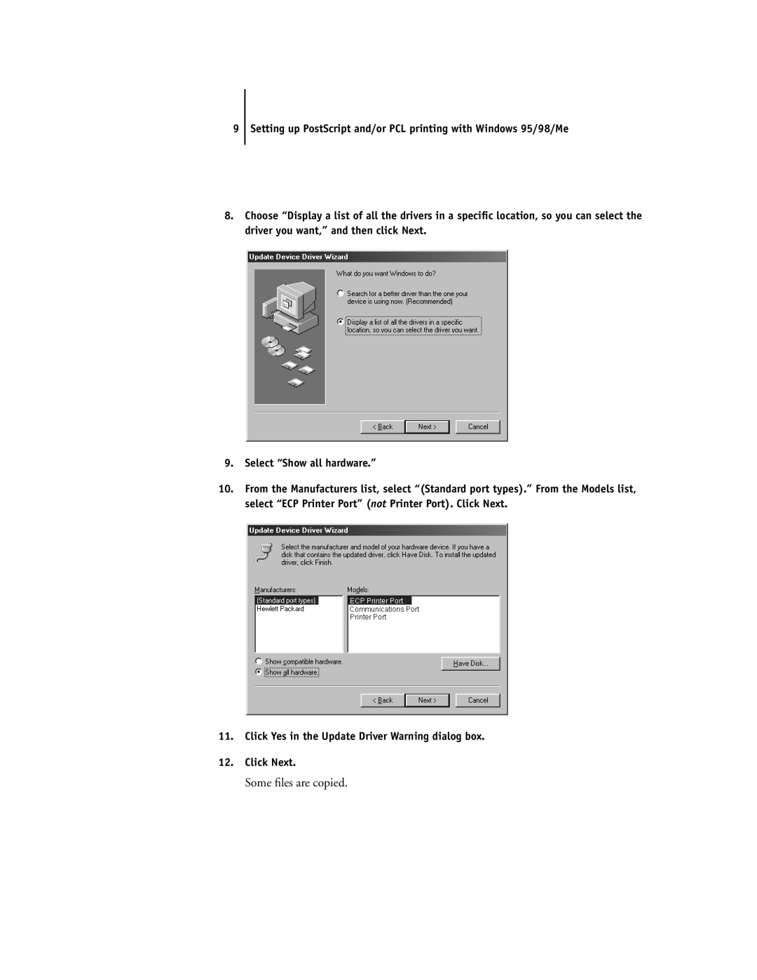 Toshiba e Studio45/35 manual Some ﬁles are copied 