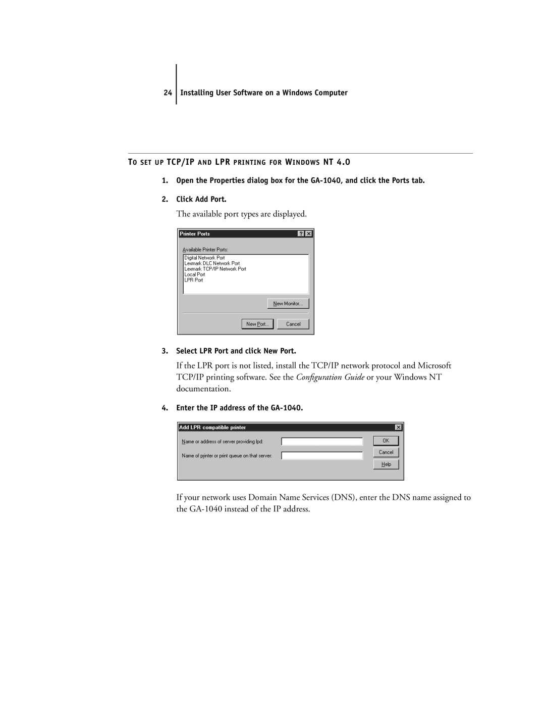 Toshiba e Studio45/35 manual Available port types are displayed 