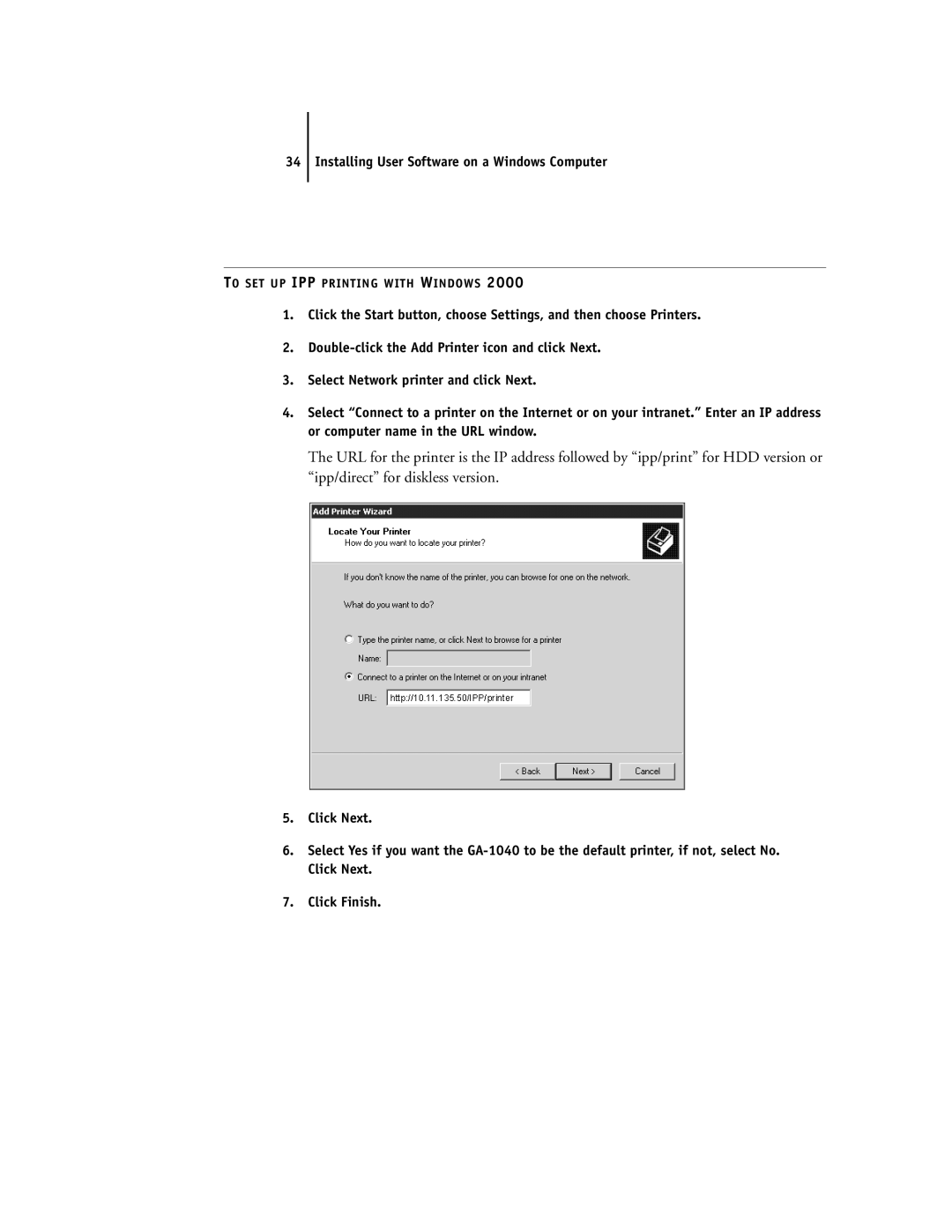 Toshiba e Studio45/35 manual To SET UP IPP Printing with Windows 