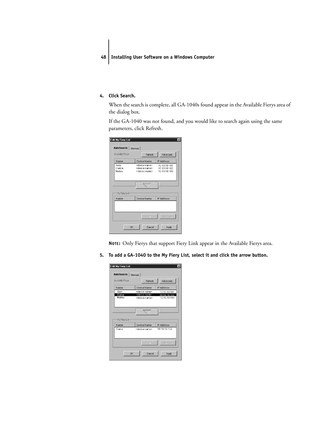 Toshiba e Studio45/35 manual Installing User Software on a Windows Computer Click Search 