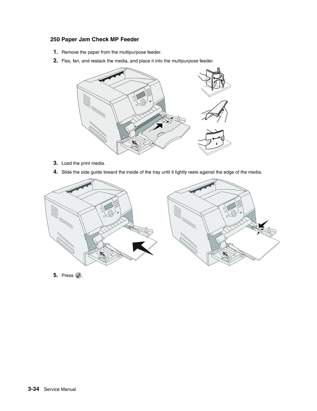 Toshiba e-STUDIO500P manual Paper Jam Check MP Feeder 