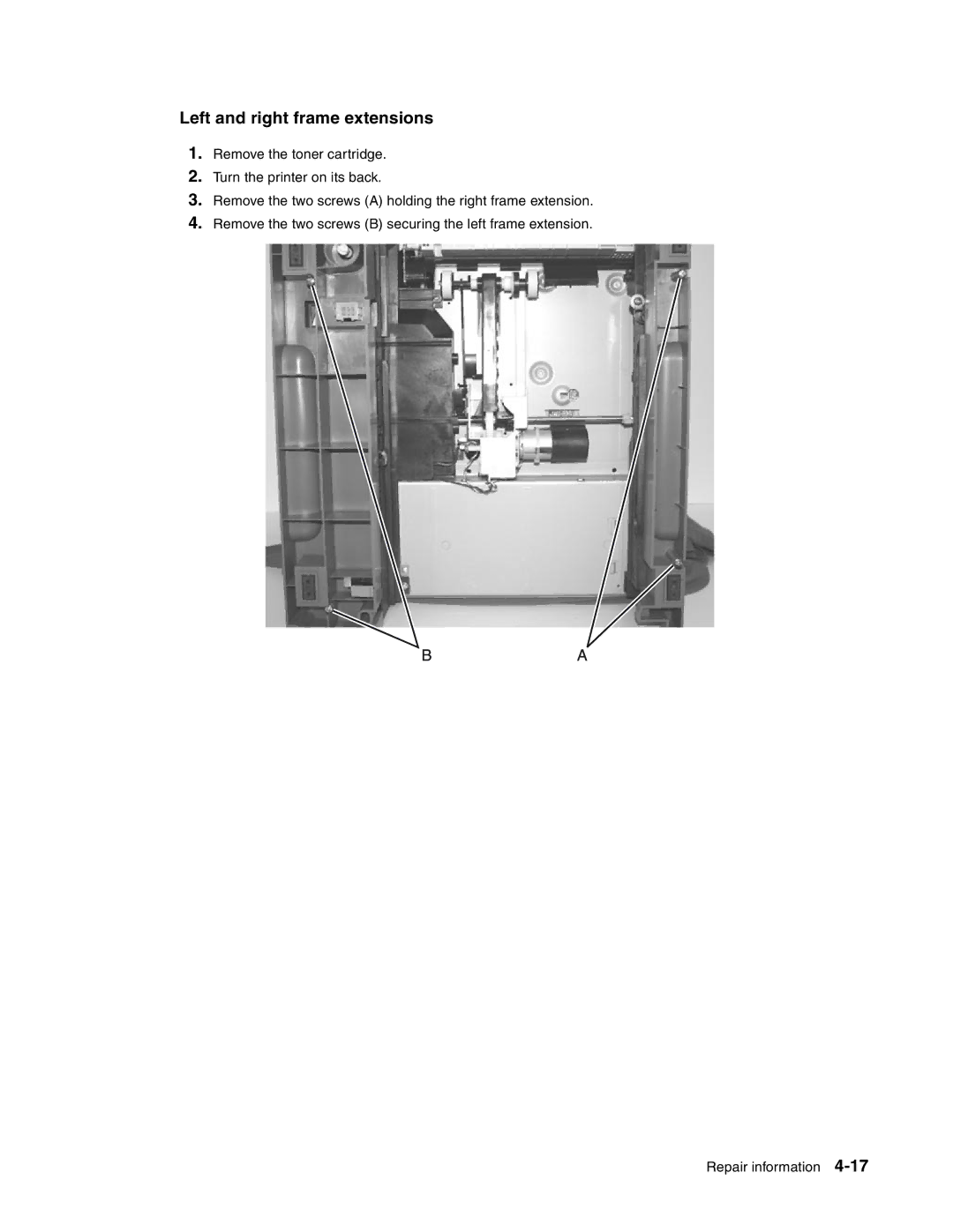 Toshiba e-STUDIO500P manual Left and right frame extensions 