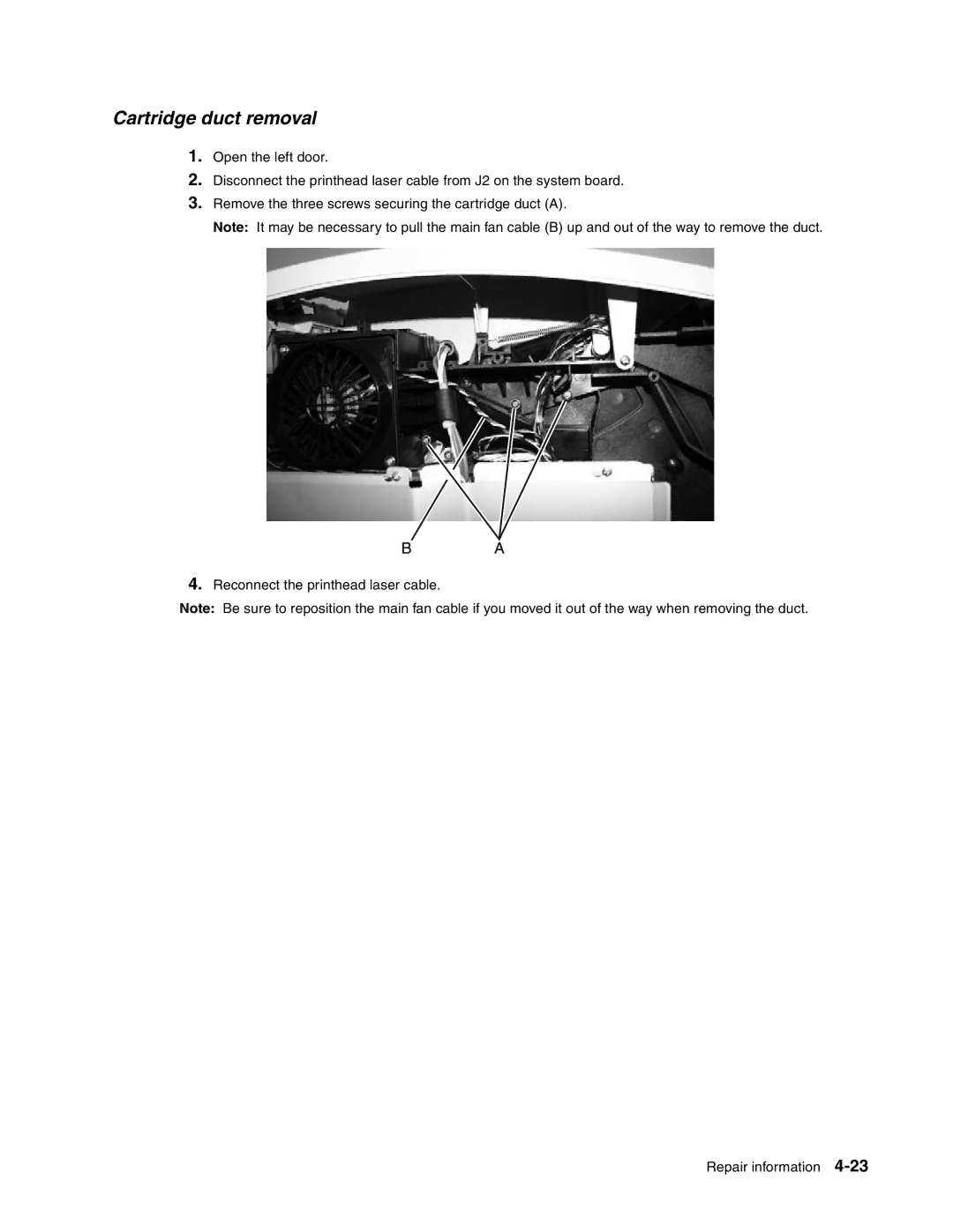 Toshiba e-STUDIO500P manual Cartridge duct removal 