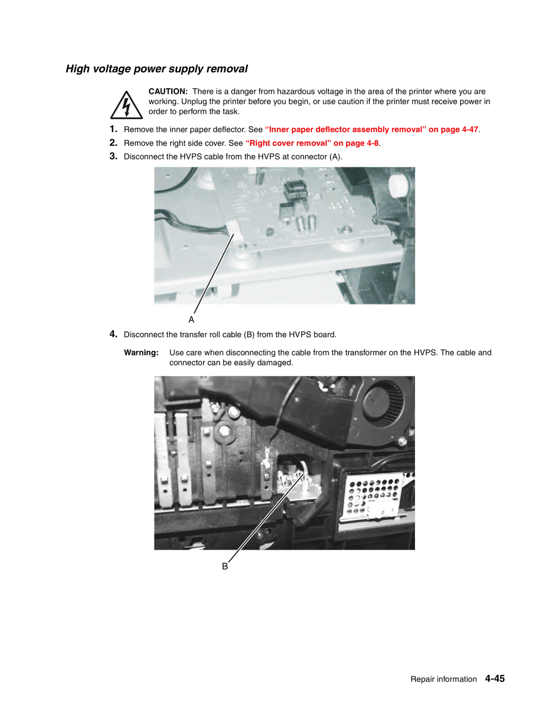 Toshiba e-STUDIO500P manual High voltage power supply removal 