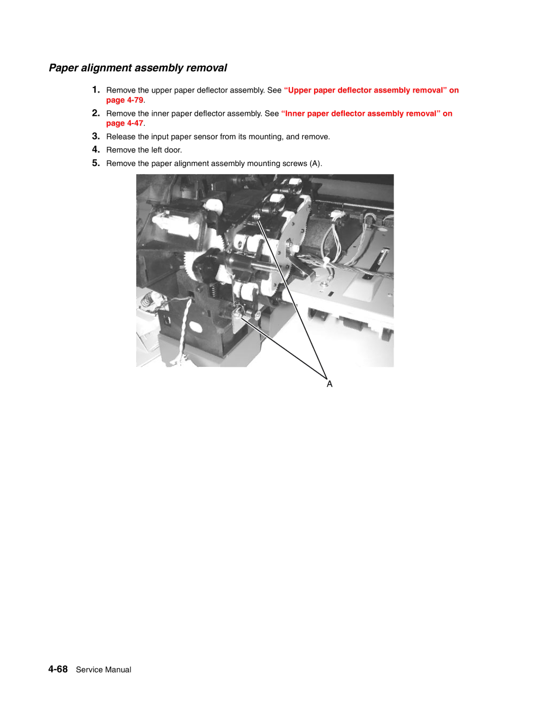 Toshiba e-STUDIO500P manual Paper alignment assembly removal 