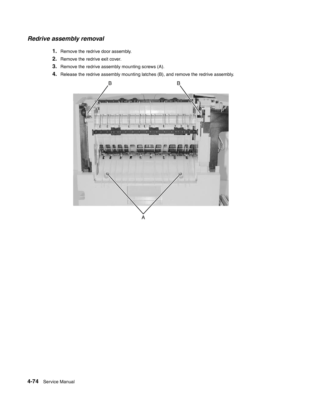 Toshiba e-STUDIO500P manual Redrive assembly removal 