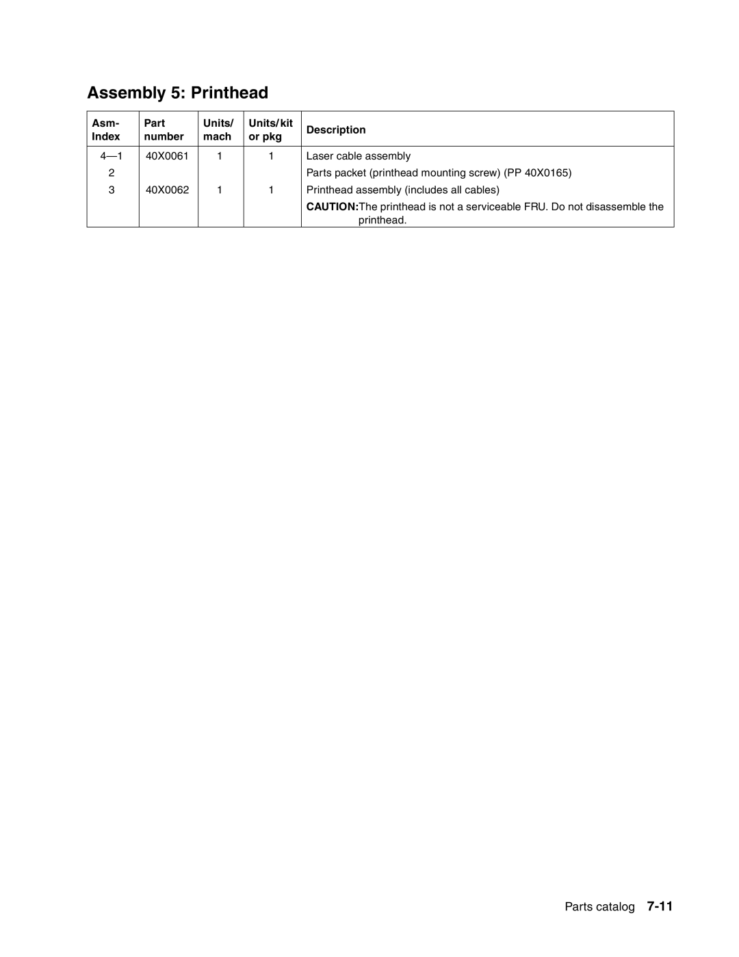 Toshiba e-STUDIO500P manual Assembly 5 Printhead 