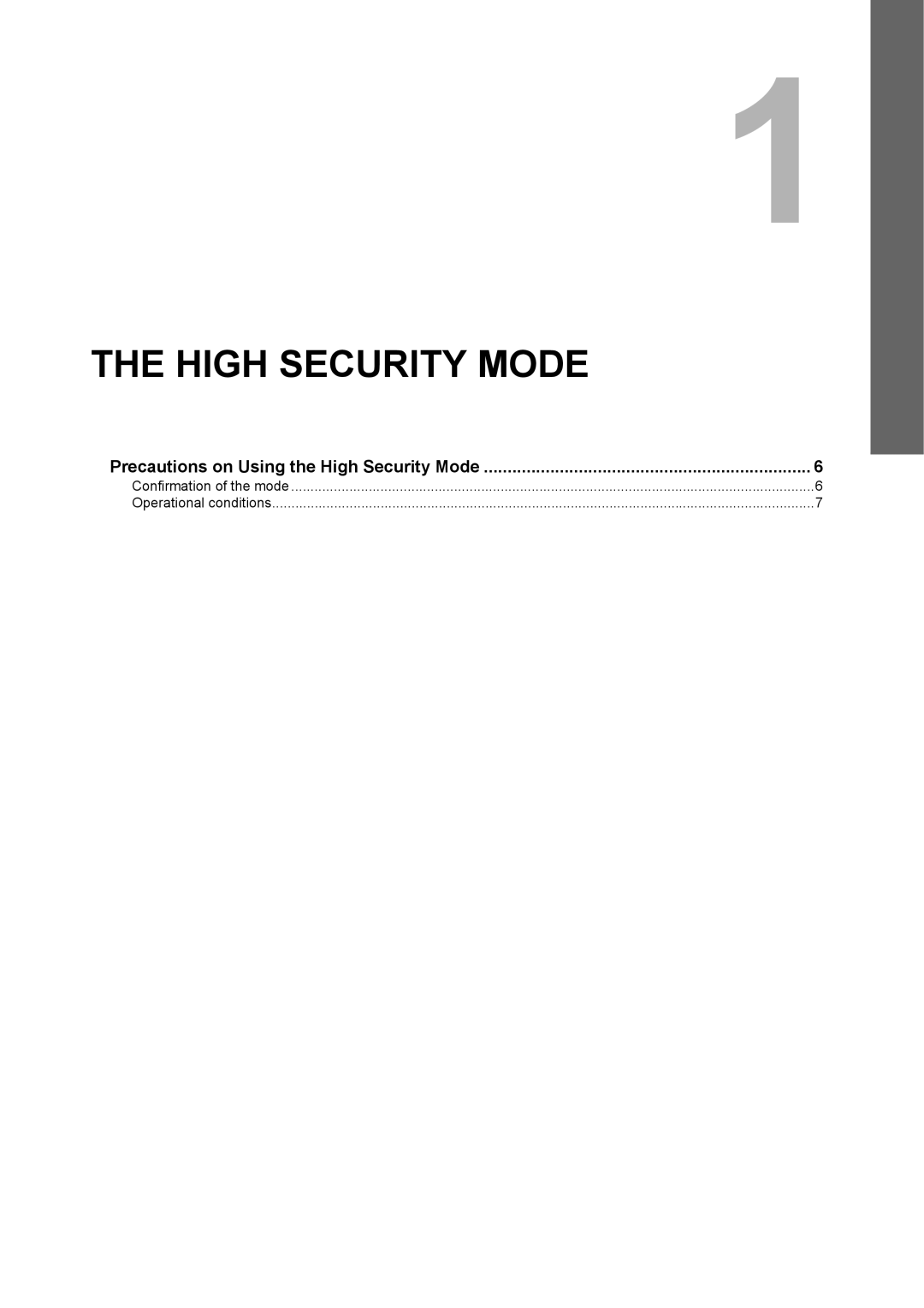 Toshiba e-STUDIO5540C/6540C/6550C manual High Security Mode 