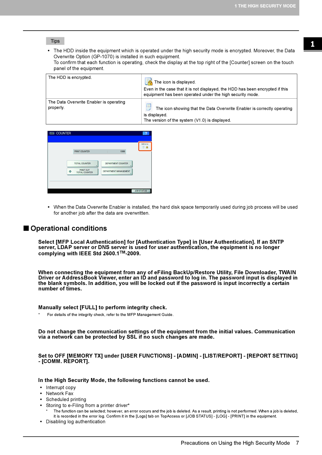 Toshiba e-STUDIO5540C/6540C/6550C manual „ Operational conditions 