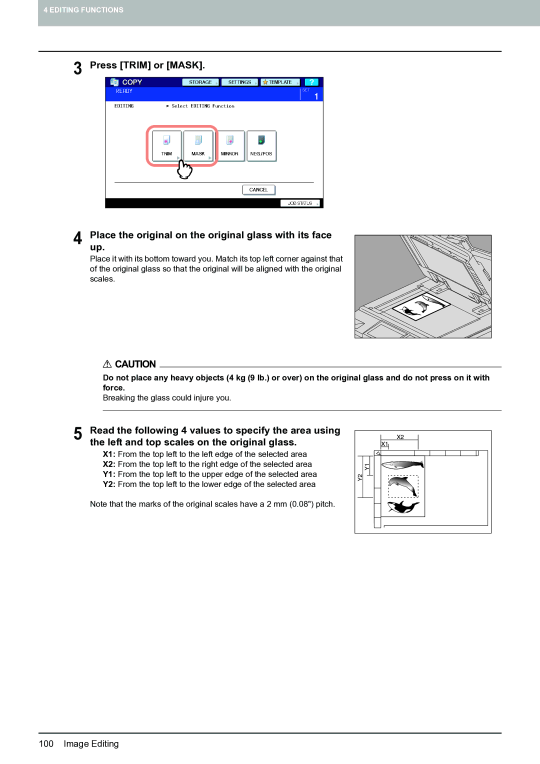 Toshiba E-STUDIO555 manual Breaking the glass could injure you 