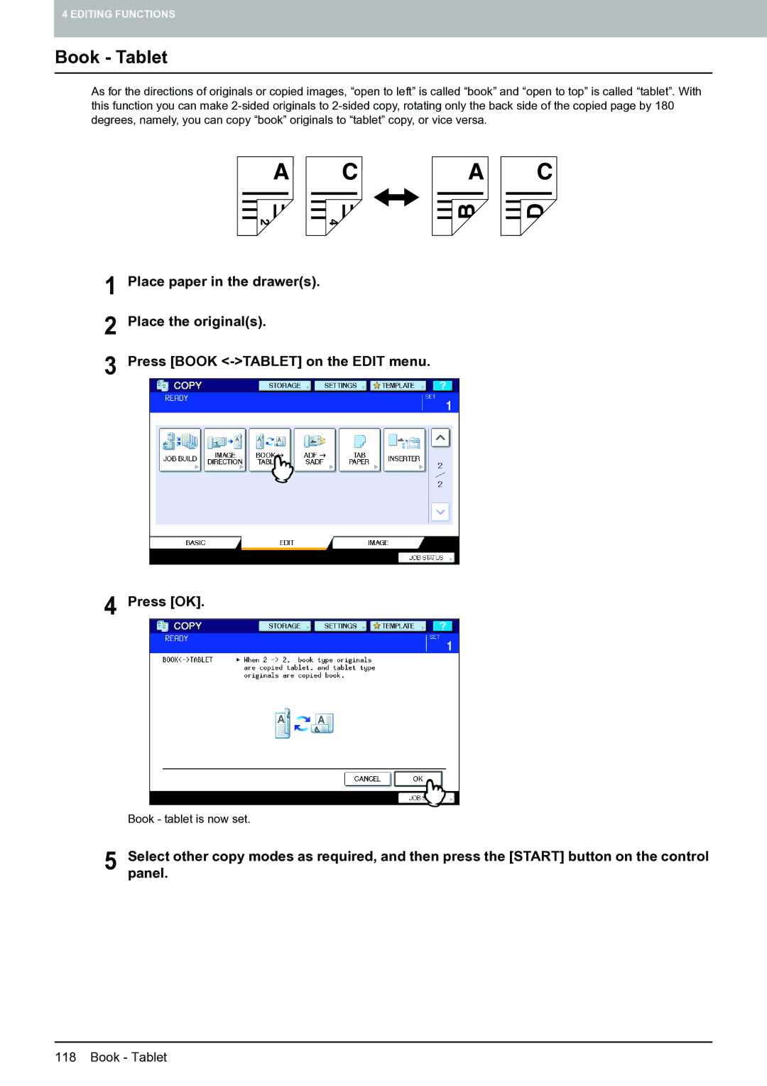 Toshiba E-STUDIO555 manual Book Tablet 