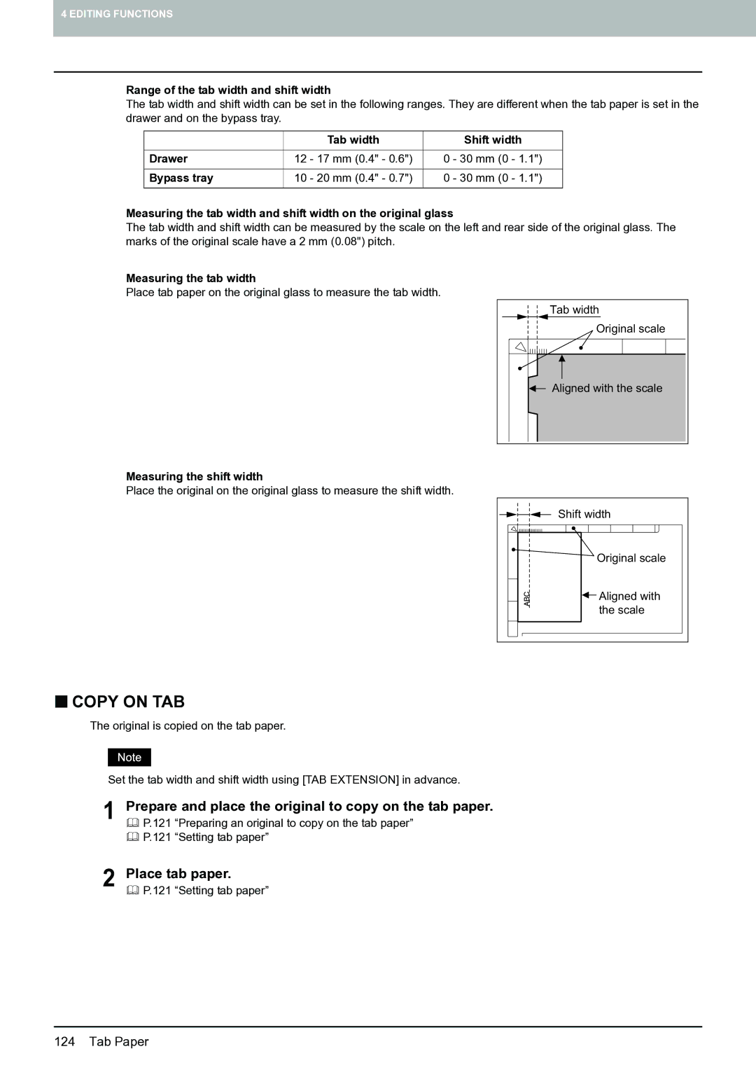 Toshiba E-STUDIO555 manual Prepare and place the original to copy on the tab paper, Place tab paper 