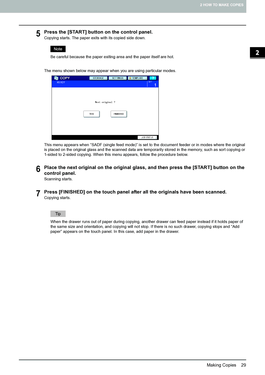 Toshiba E-STUDIO555 manual Making Copies 