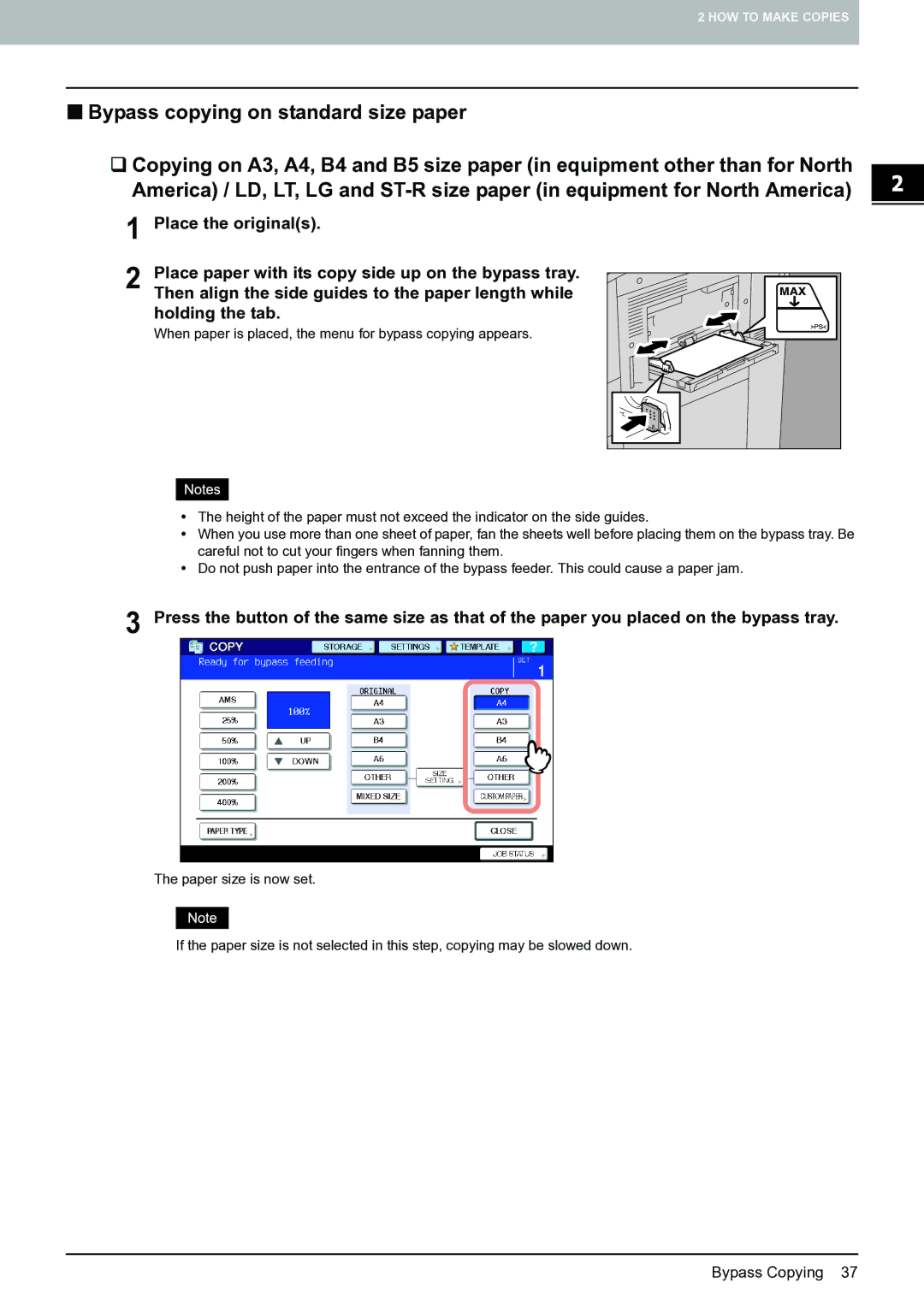 Toshiba E-STUDIO555 manual Bypass Copying 