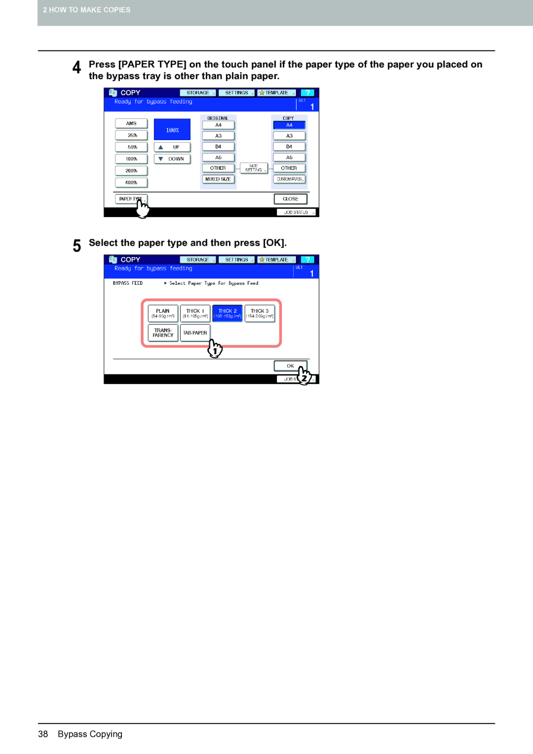 Toshiba E-STUDIO555 manual Bypass Copying 