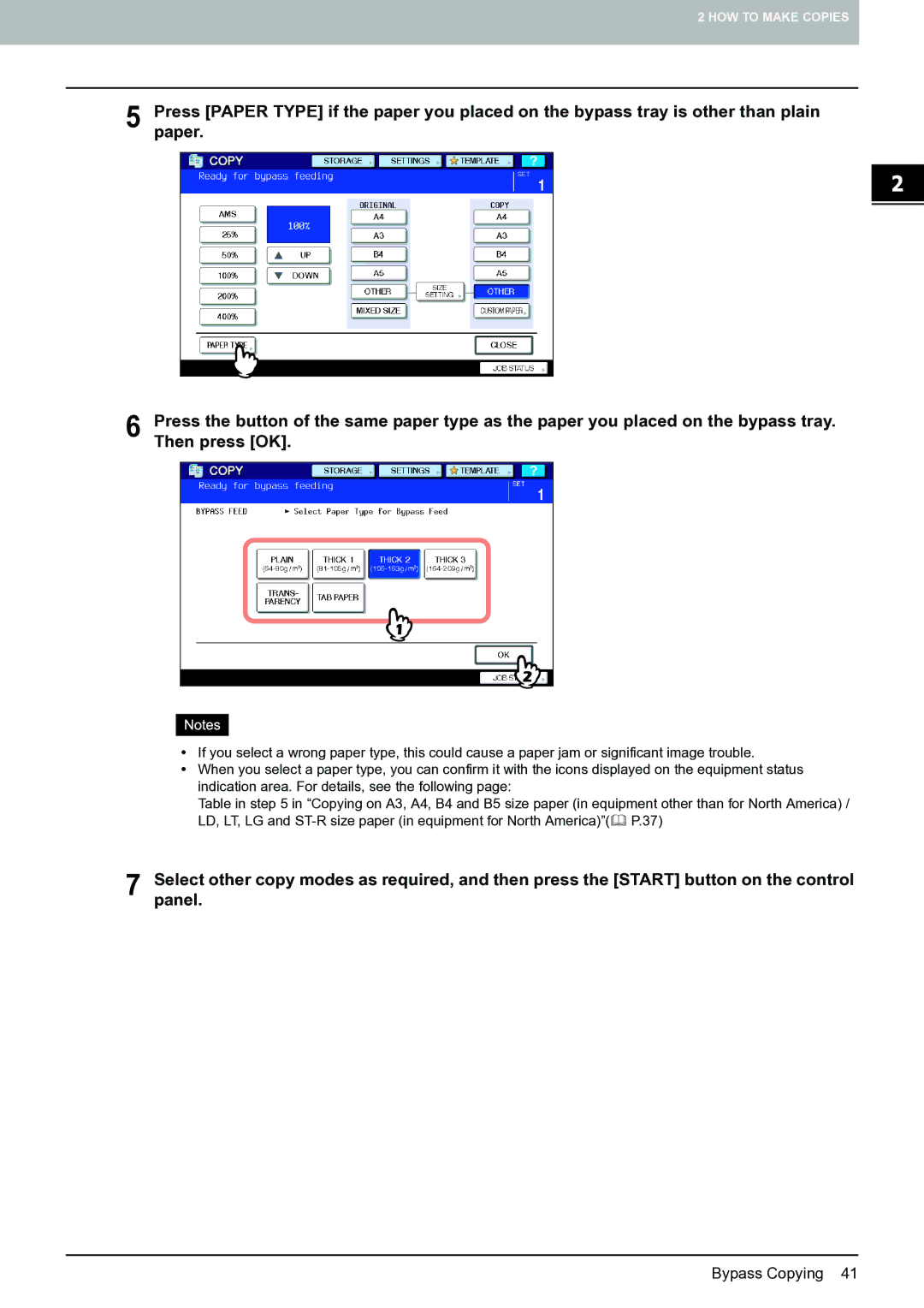 Toshiba E-STUDIO555 manual Bypass Copying 