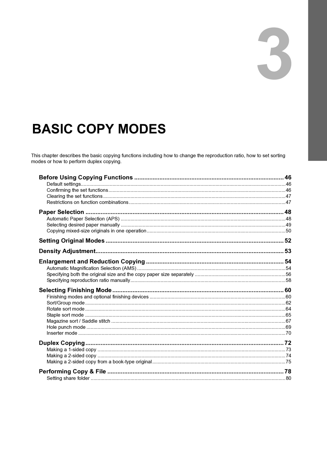 Toshiba E-STUDIO555 manual Before Using Copying Functions, Paper Selection, Selecting Finishing Mode, Duplex Copying 