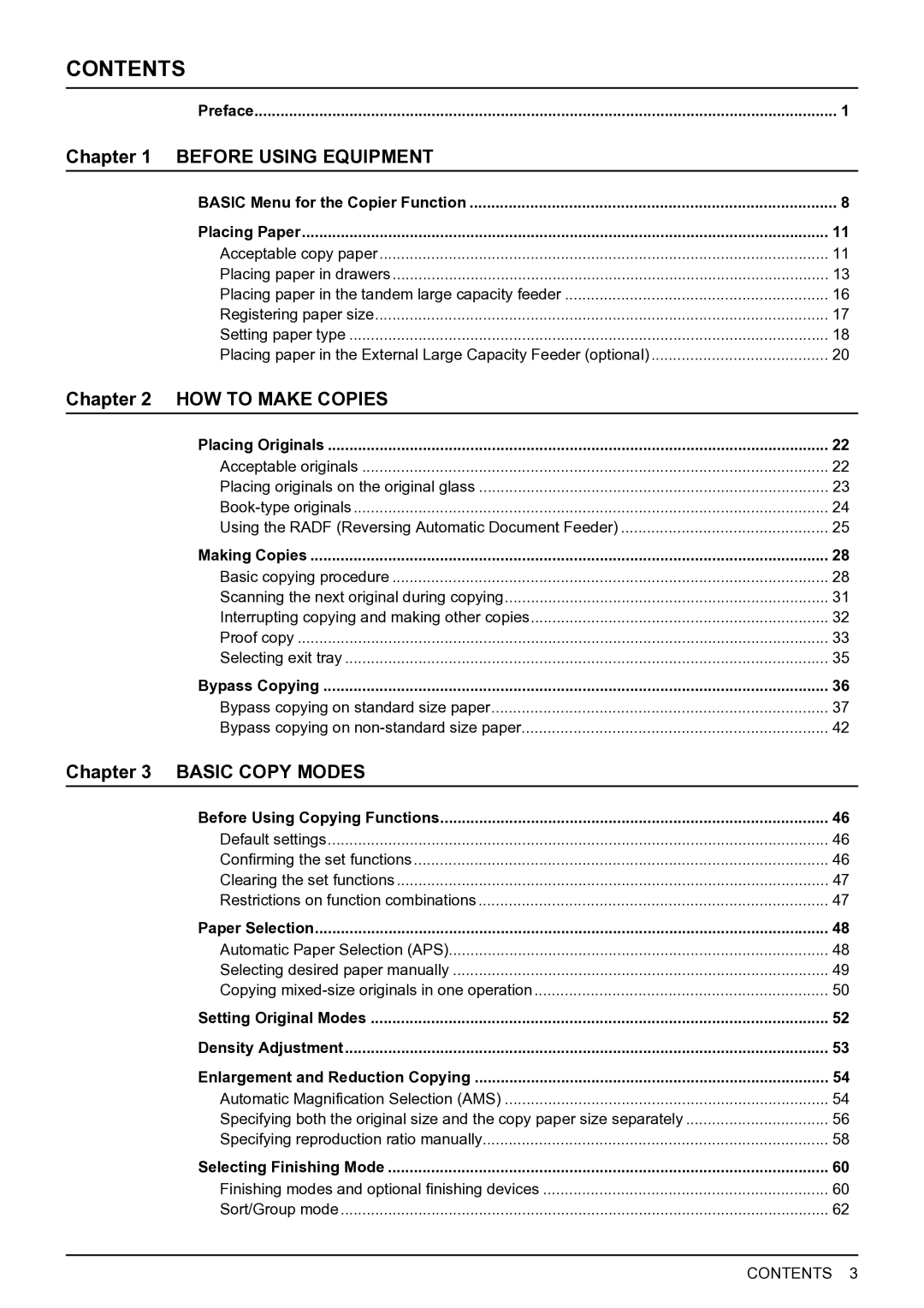 Toshiba E-STUDIO555 manual Contents 