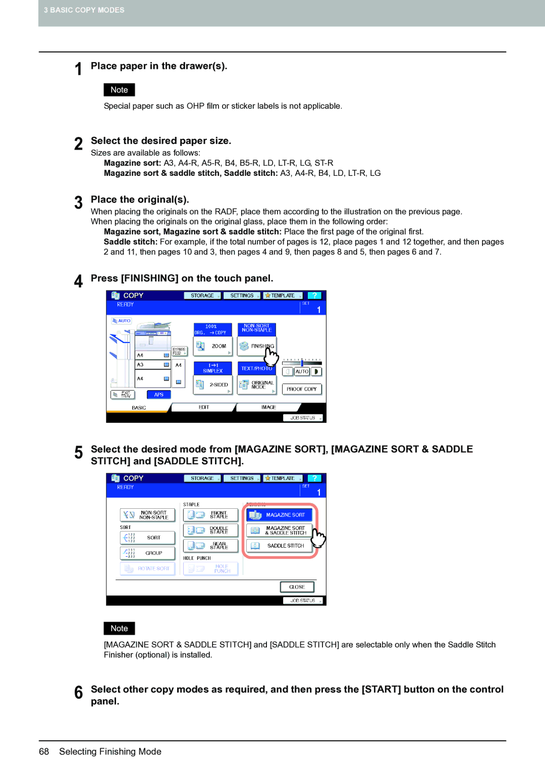 Toshiba E-STUDIO555 manual Place paper in the drawers 