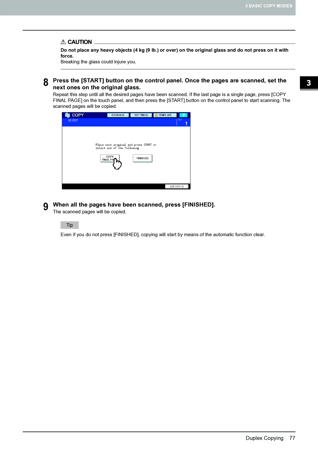 Toshiba E-STUDIO555 manual Breaking the glass could injure you 