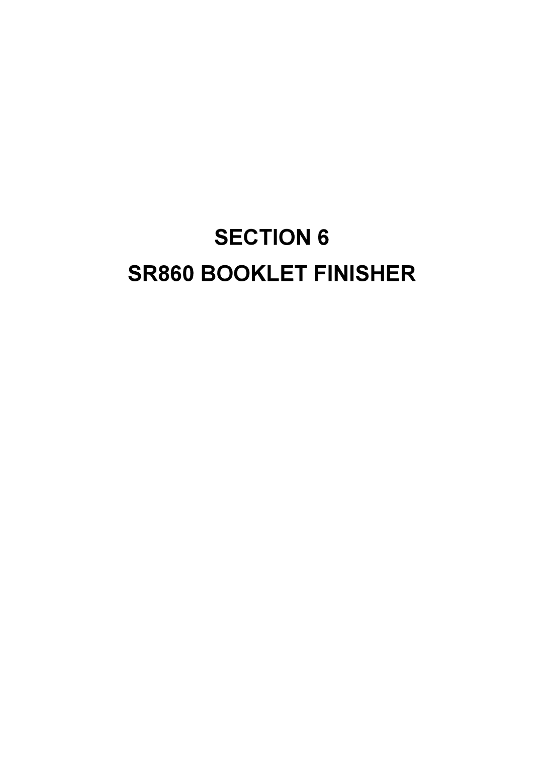 Toshiba E-STUDIO900 manual Section SR860 Booklet Finisher 