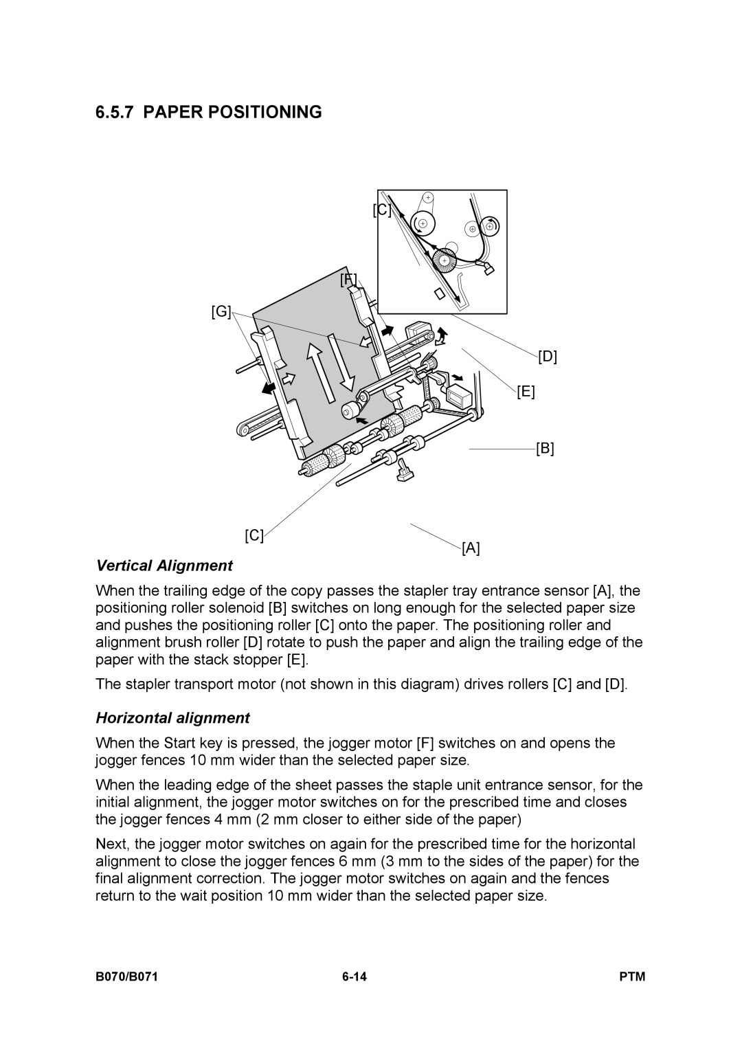 Toshiba E-STUDIO900 manual Paper Positioning, Vertical Alignment, Horizontal alignment 