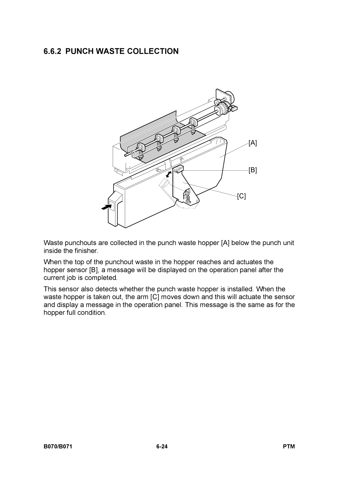 Toshiba E-STUDIO900 manual Punch Waste Collection 