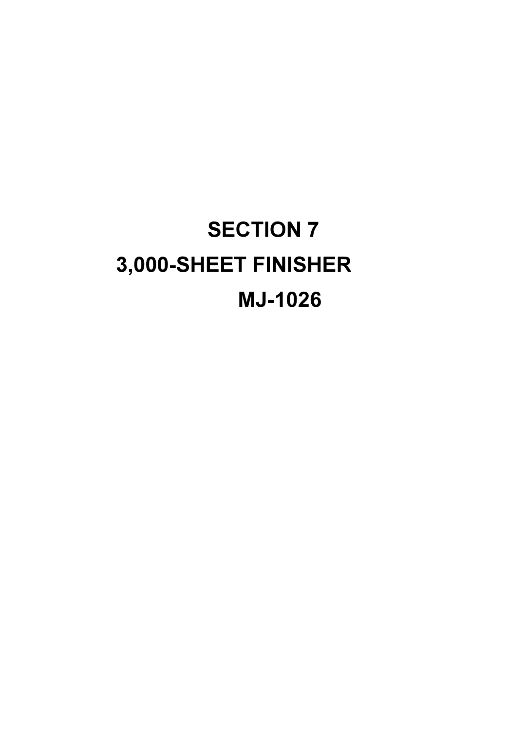 Toshiba E-STUDIO900 manual Section Sheet Finisher 