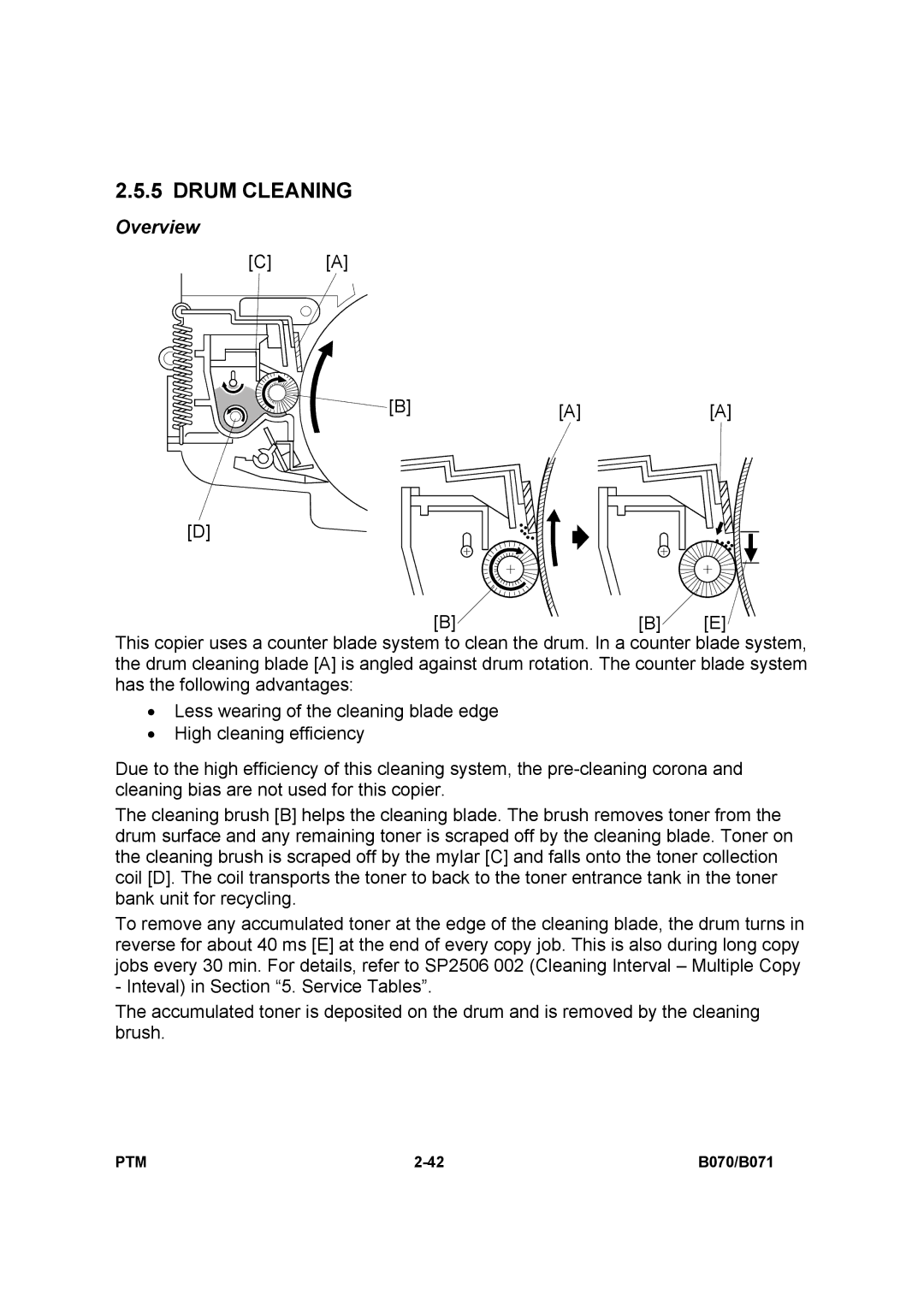 Toshiba E-STUDIO900 manual Drum Cleaning 