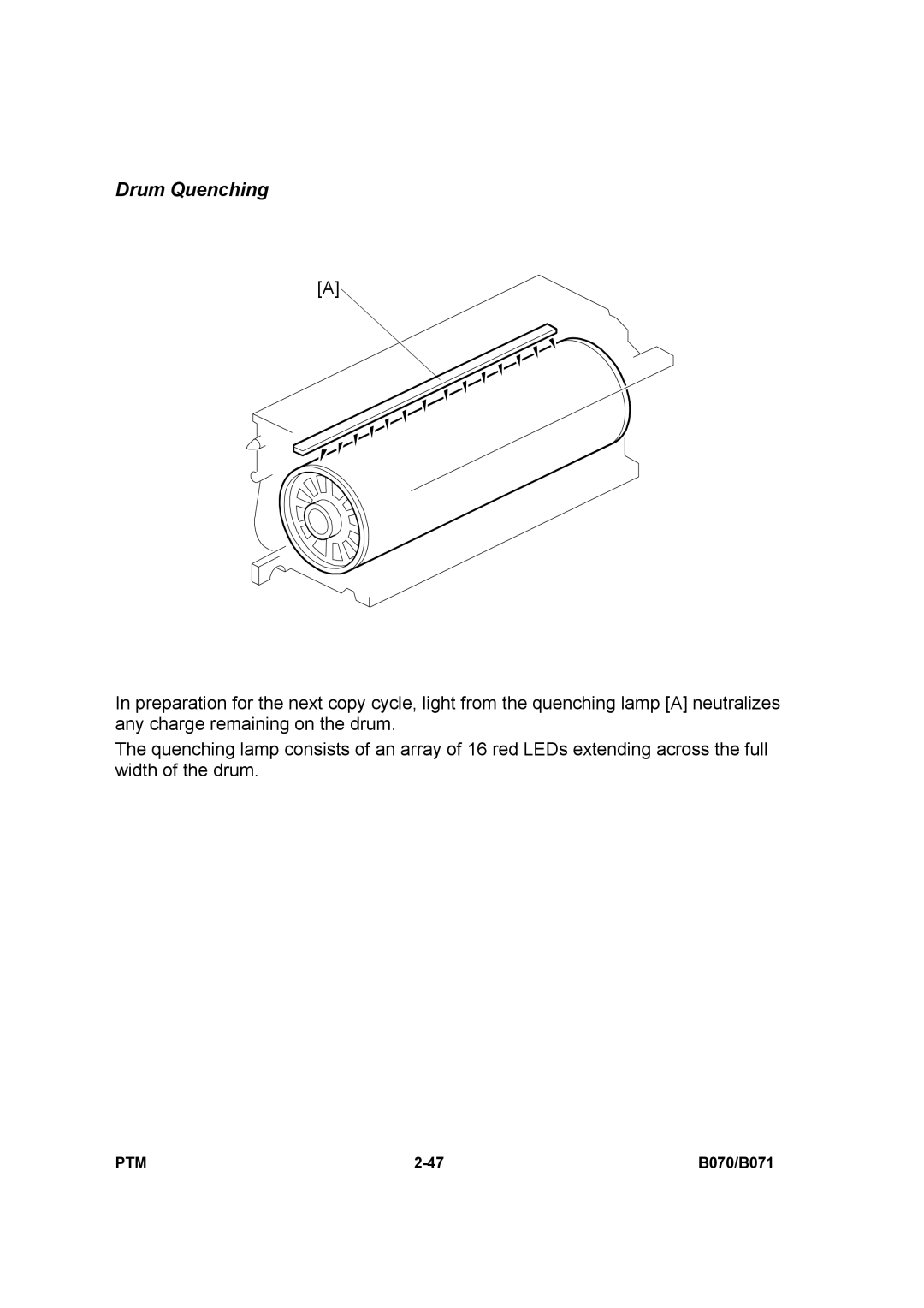 Toshiba E-STUDIO900 manual Drum Quenching 