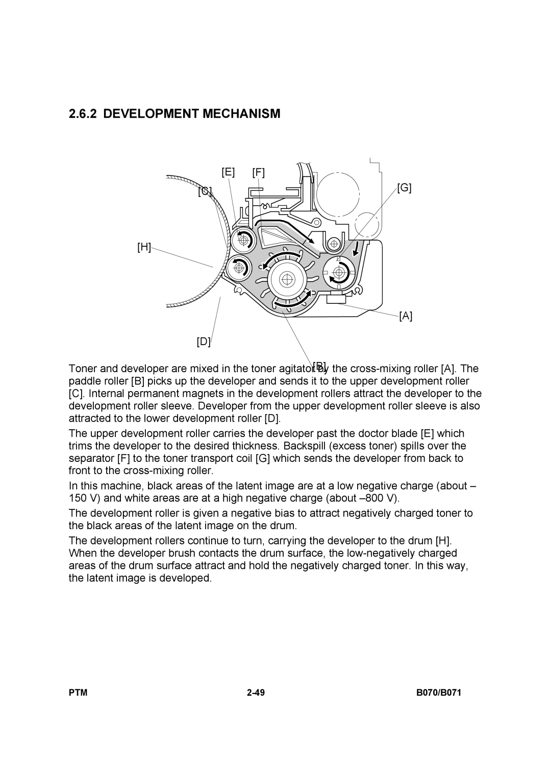 Toshiba E-STUDIO900 manual Development Mechanism 