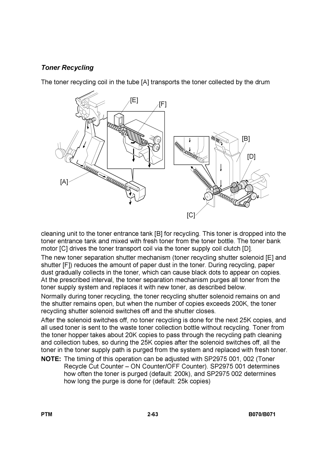 Toshiba E-STUDIO900 manual Toner Recycling 