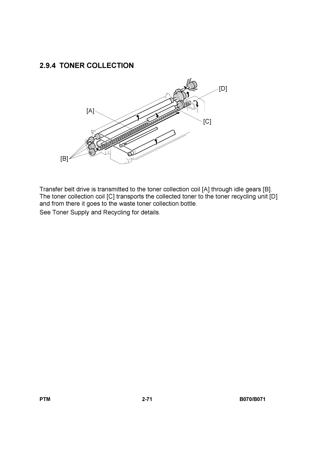 Toshiba E-STUDIO900 manual Toner Collection 