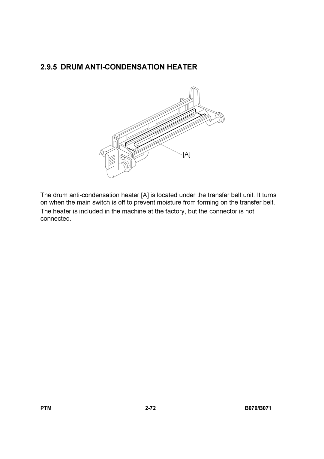 Toshiba E-STUDIO900 manual Drum ANTI-CONDENSATION Heater 