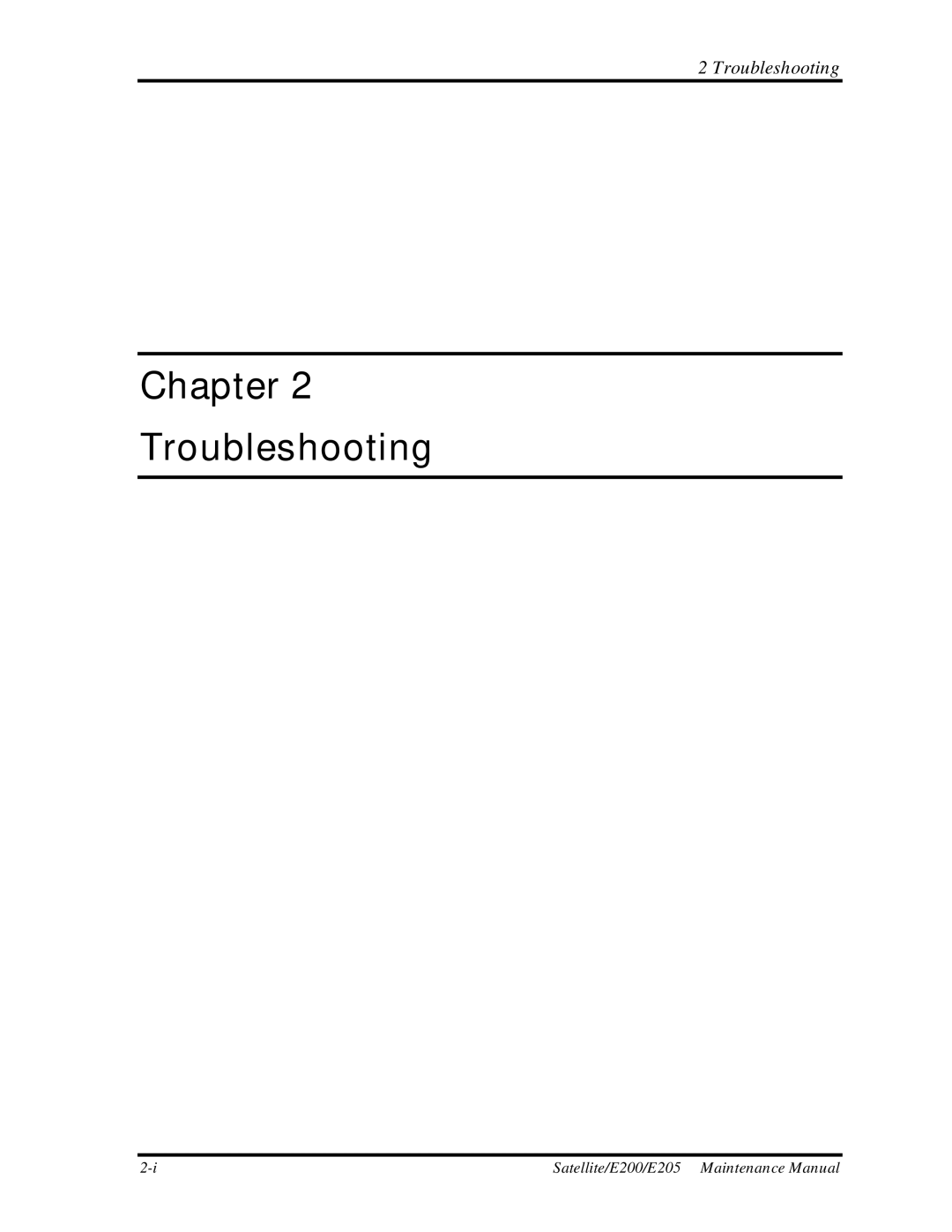 Toshiba E205 manual Chapter Troubleshooting 