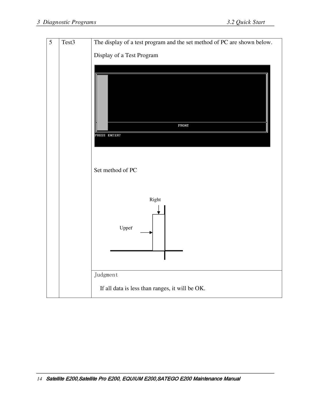 Toshiba E205 manual Right Upper 