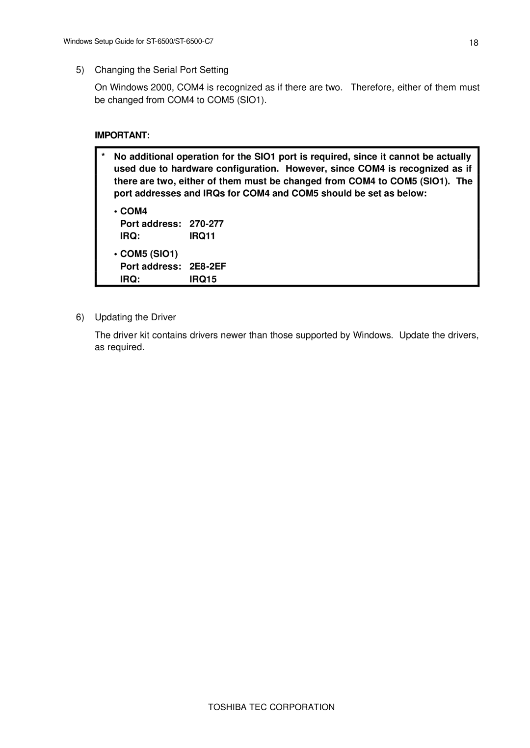 Toshiba E2711 setup guide IRQIRQ11 