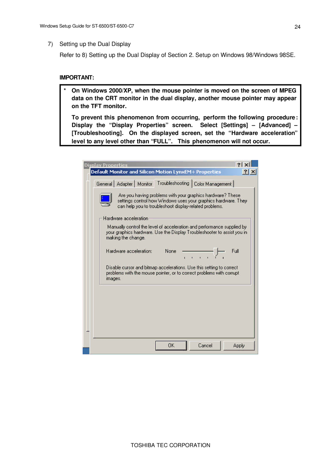 Toshiba E2711 setup guide Toshiba TEC Corporation 