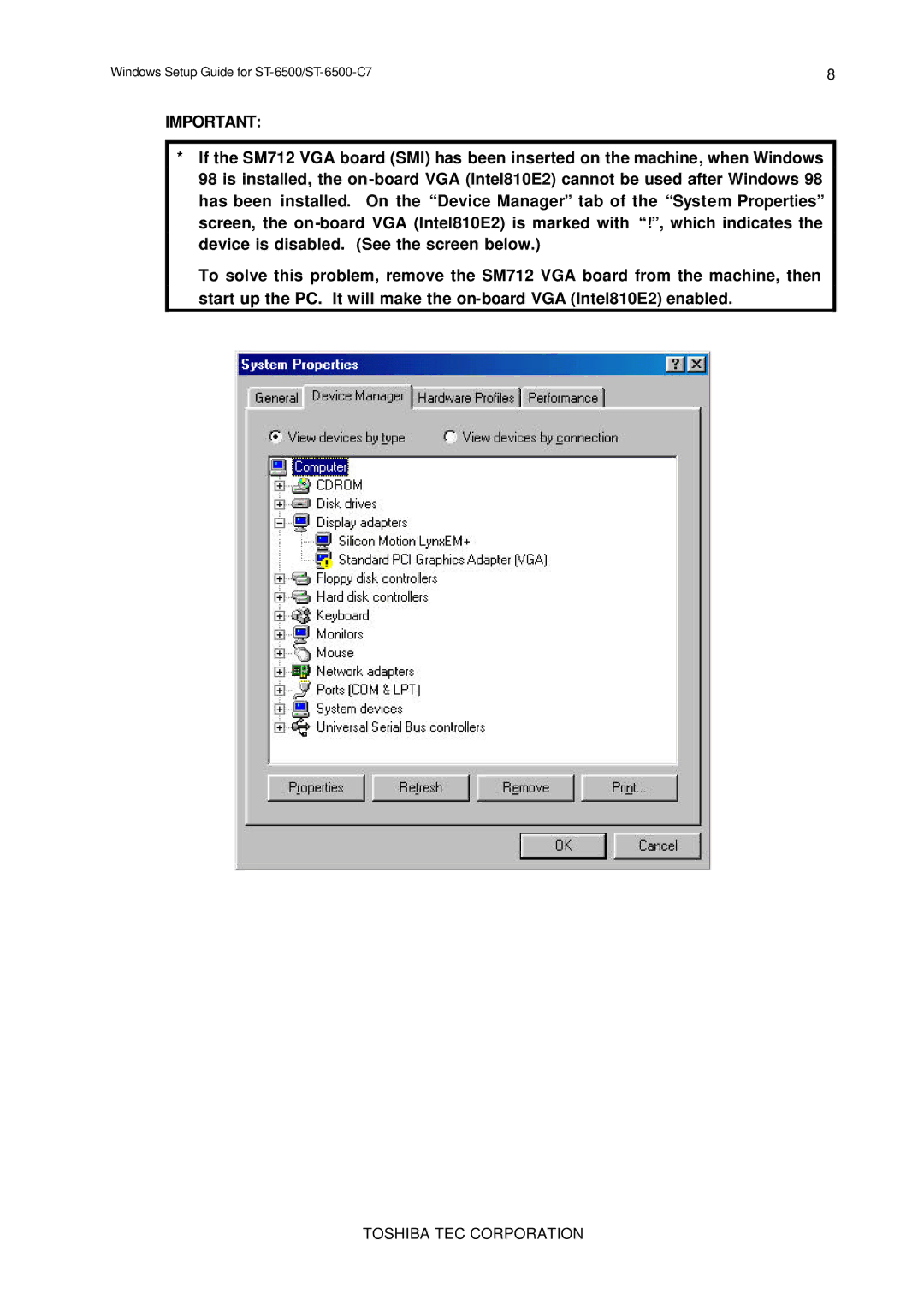 Toshiba E2711 setup guide Toshiba TEC Corporation 