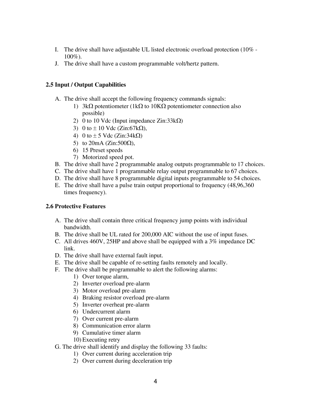 Toshiba E3 specifications Input / Output Capabilities, Protective Features 