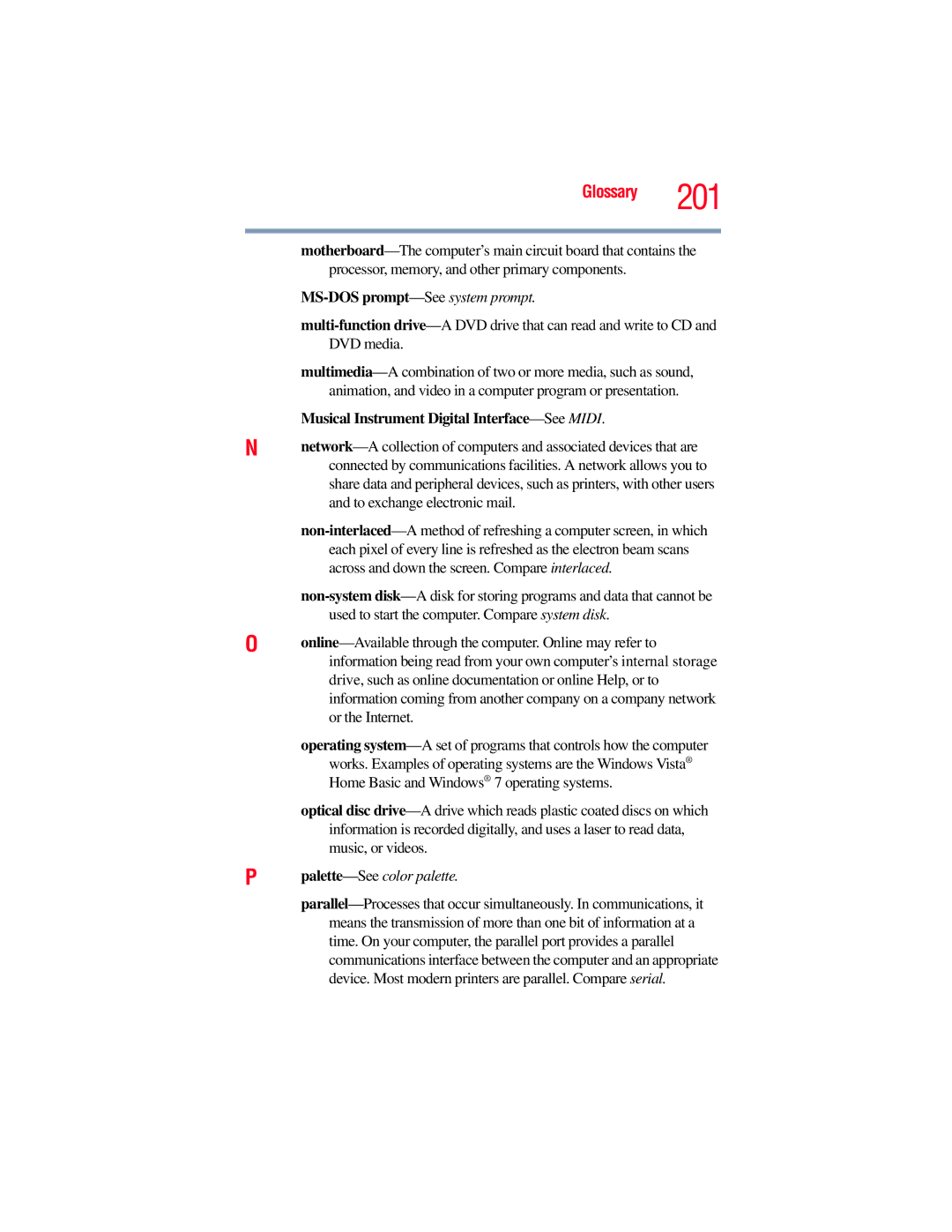 Toshiba E300 manual MS-DOSprompt-Seesystem prompt, Musical Instrument Digital Interface-SeeMIDI 