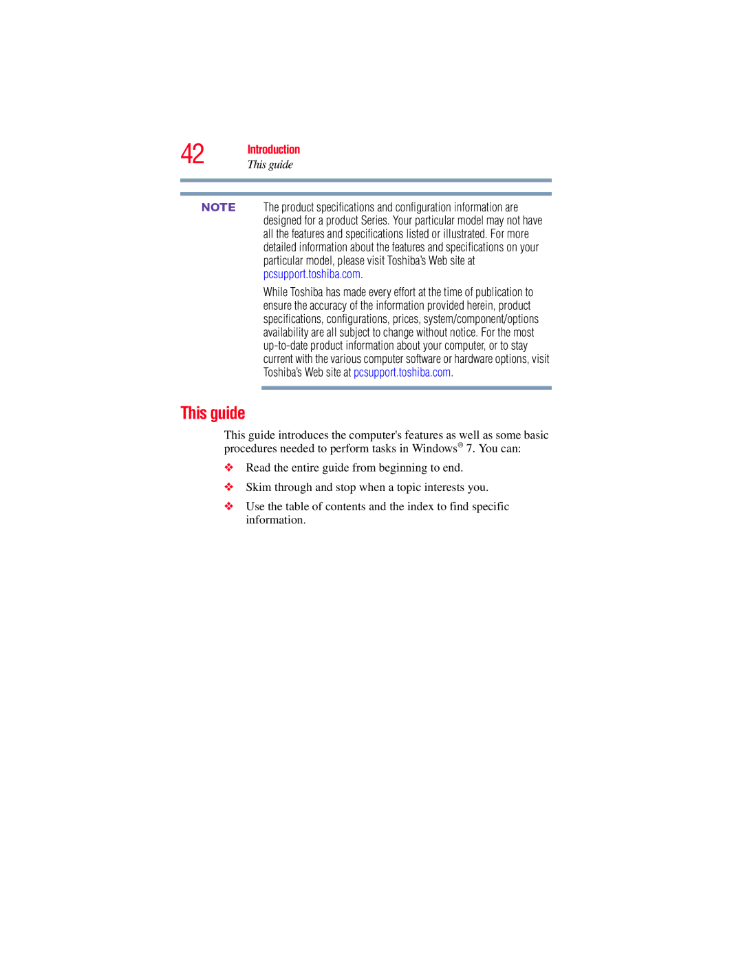 Toshiba E300 manual This guide 