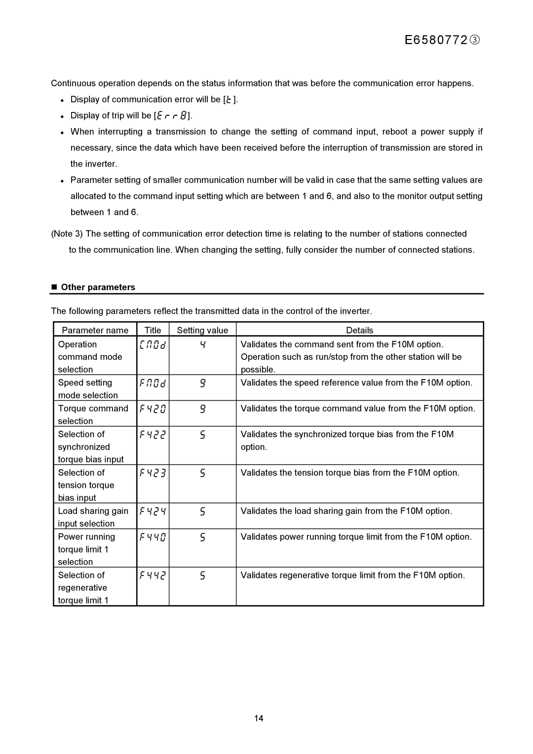 Toshiba E6580772 instruction manual „ Other parameters 