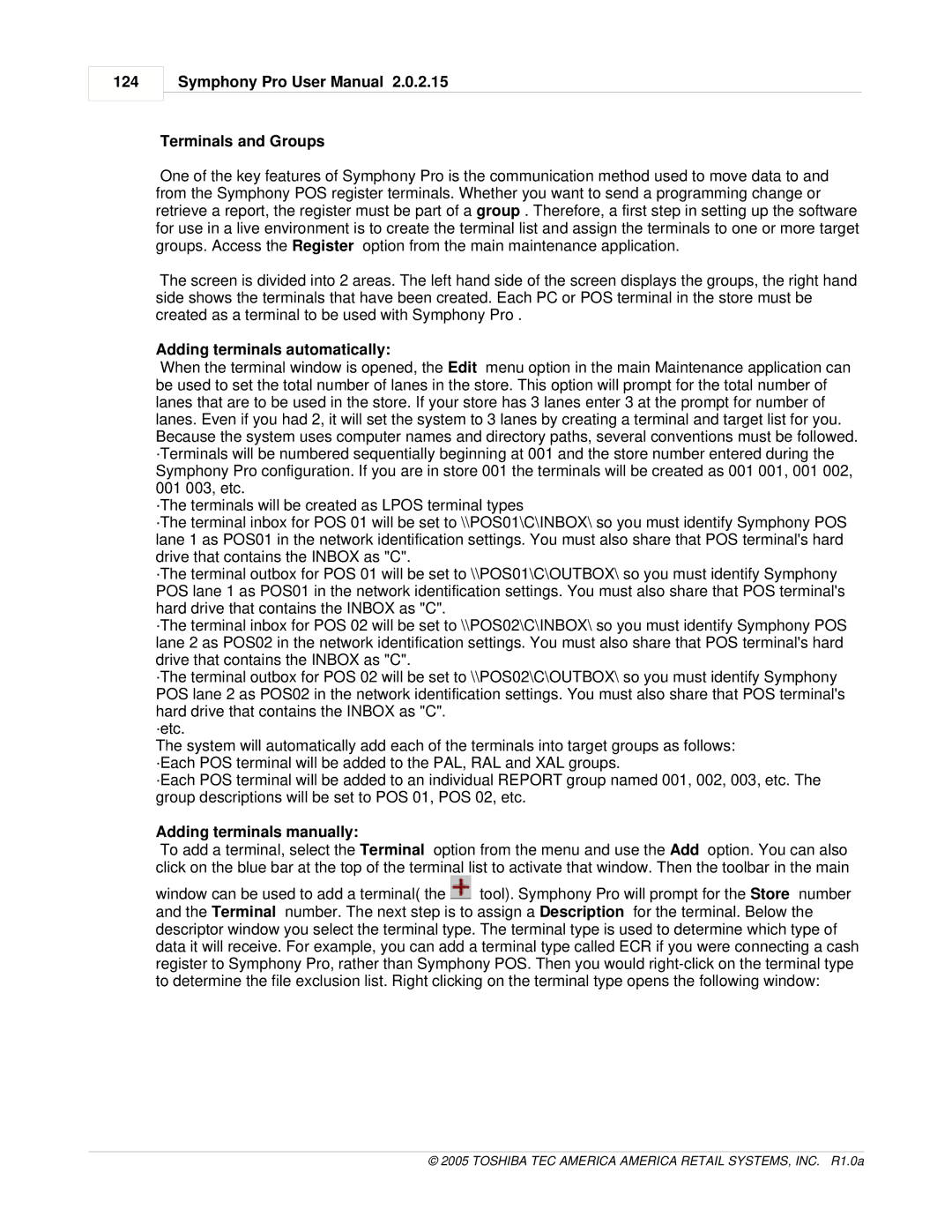 Toshiba Electric Keyboard owner manual Terminals and Groups, Adding terminals automatically, Adding terminals manually 