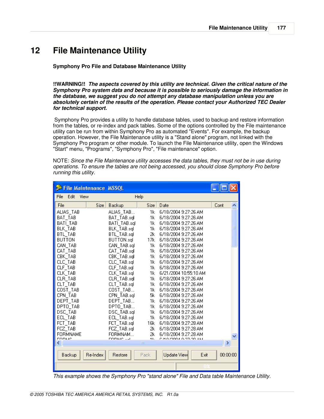 Toshiba Electric Keyboard owner manual File Maintenance Utility 177, Symphony Pro File and Database Maintenance Utility 