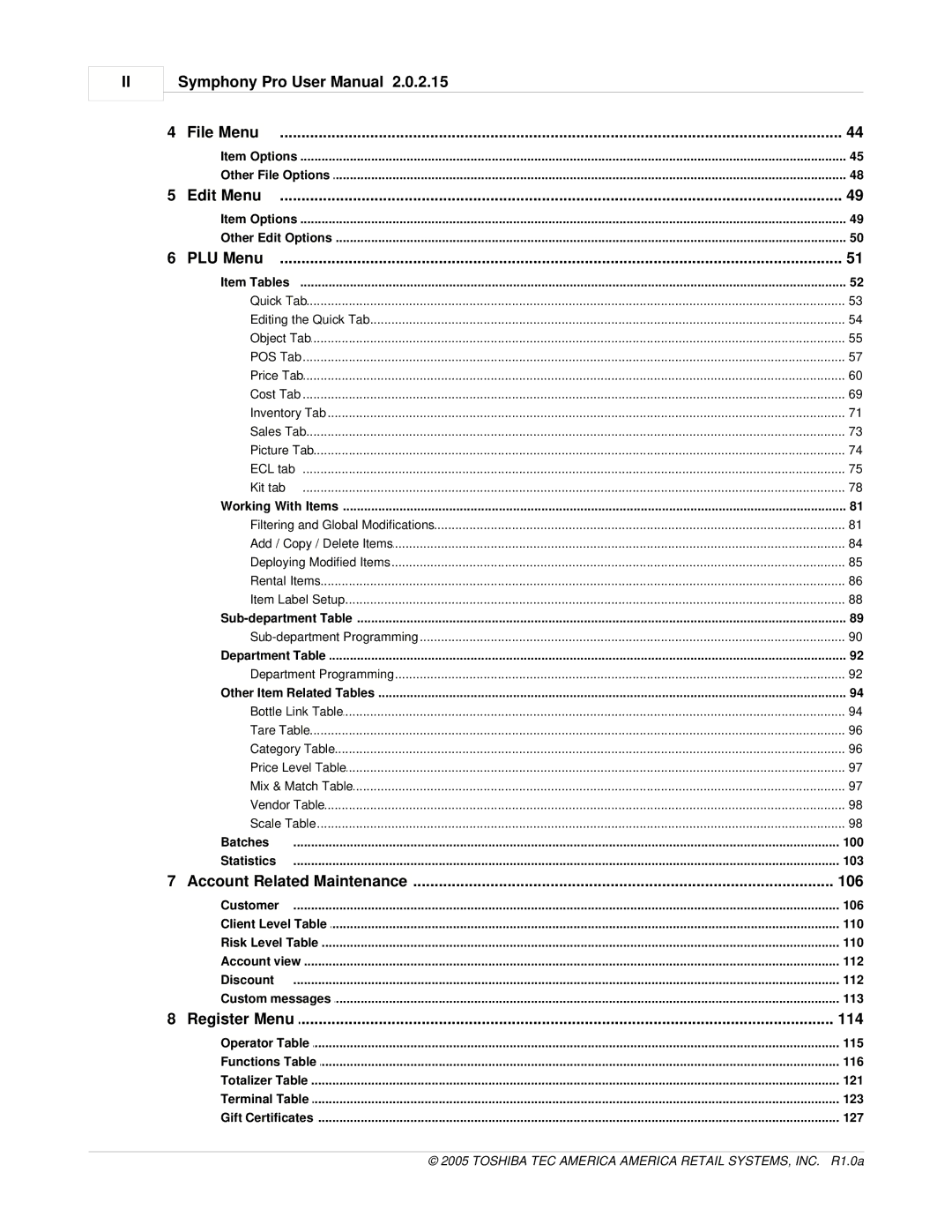 Toshiba Electric Keyboard owner manual 106, 114 